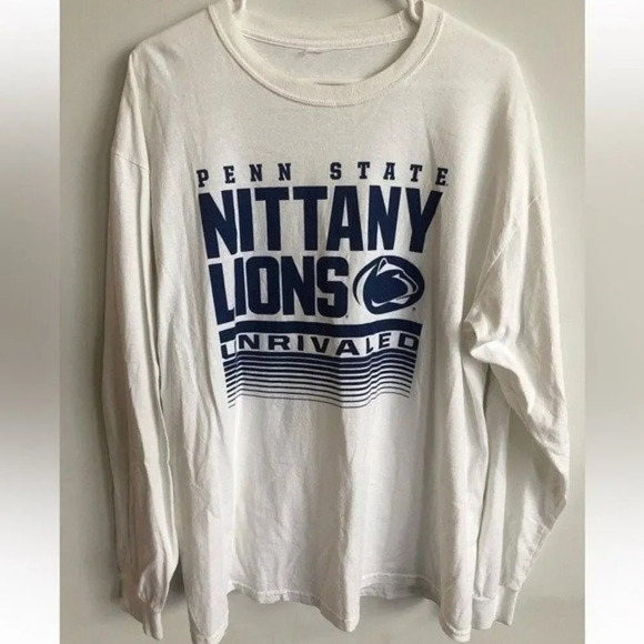 VTG Penn State Long Sleeve Tshirt Unrivaled College Football White Blue XL XXL - Picture 1 of 5